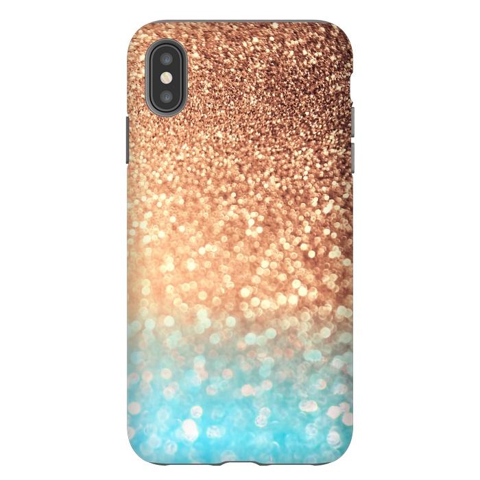 iPhone Xs Max StrongFit Mermaid Blue and Rose Gold Blush Glitter by  Utart