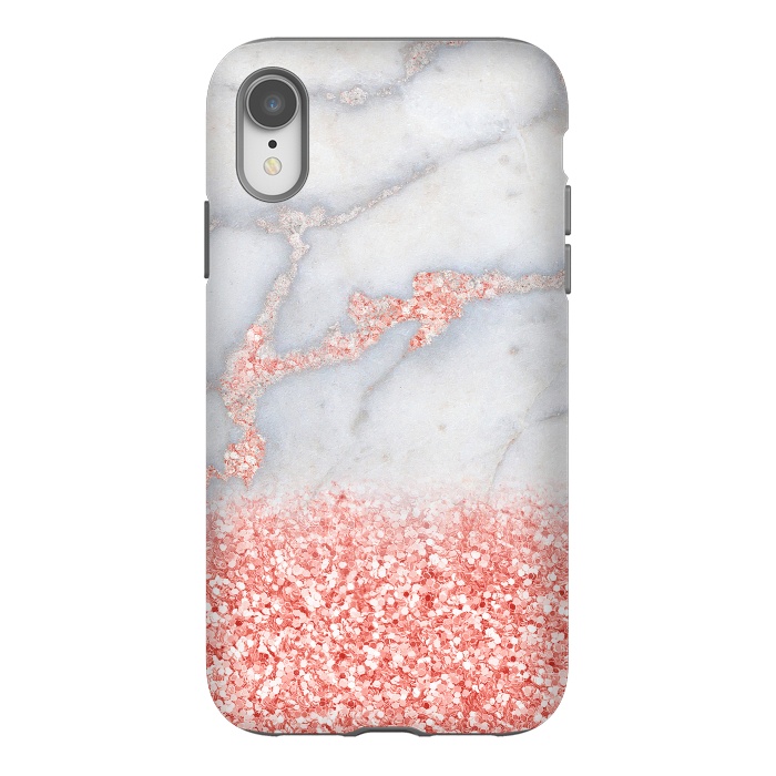 iPhone Xr StrongFit Sparkly Pink Rose Gold Glitter Ombre Bohemian Marble by  Utart