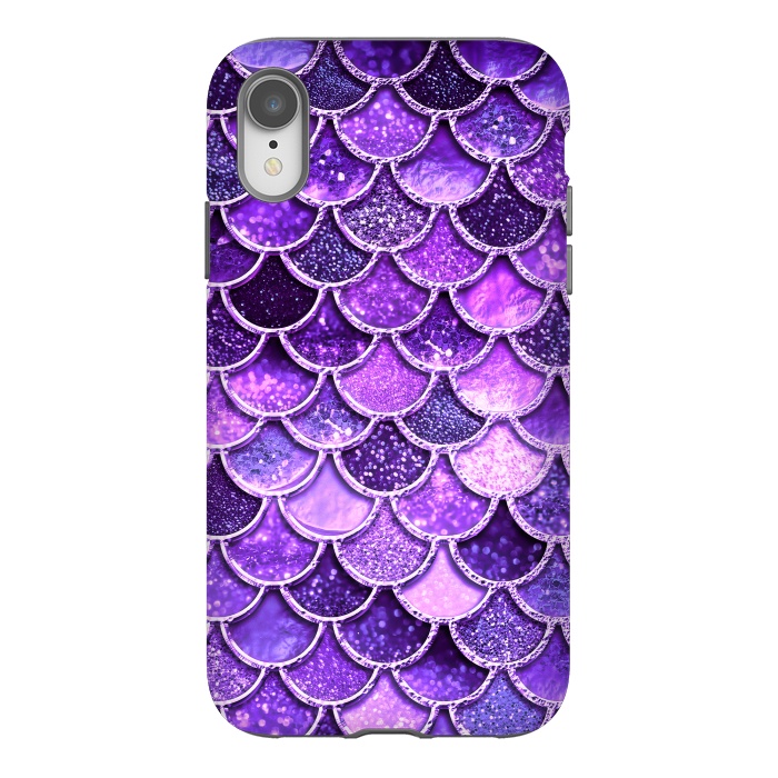 iPhone Xr StrongFit Ultra Violet Glitter Mermaid Scales by  Utart