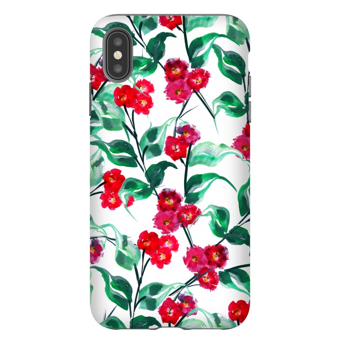 iPhone Xs Max StrongFit Tropical Watercolor Flower Pattern VII by Bledi