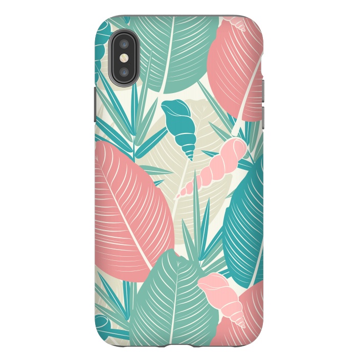 iPhone Xs Max StrongFit Tropical Watercolor Flower Pattern XII by Bledi