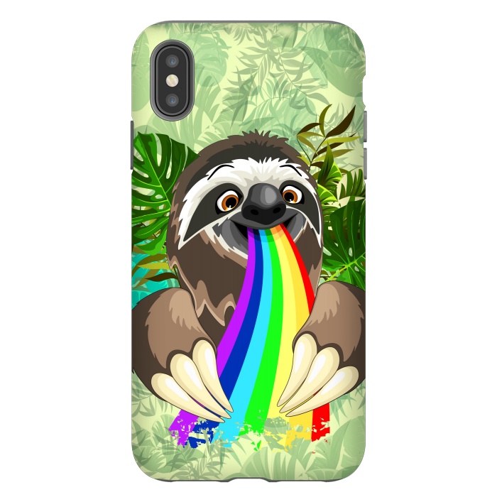iPhone Xs Max StrongFit Sloth Spitting Rainbow Colors by BluedarkArt