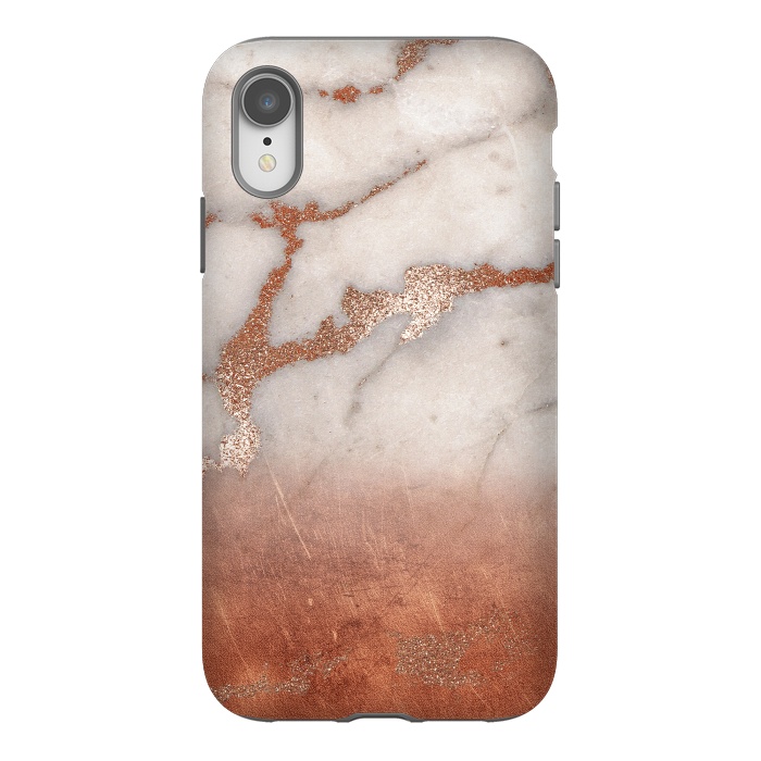 iPhone Xr StrongFit Copper Trendy Veined Marble by  Utart
