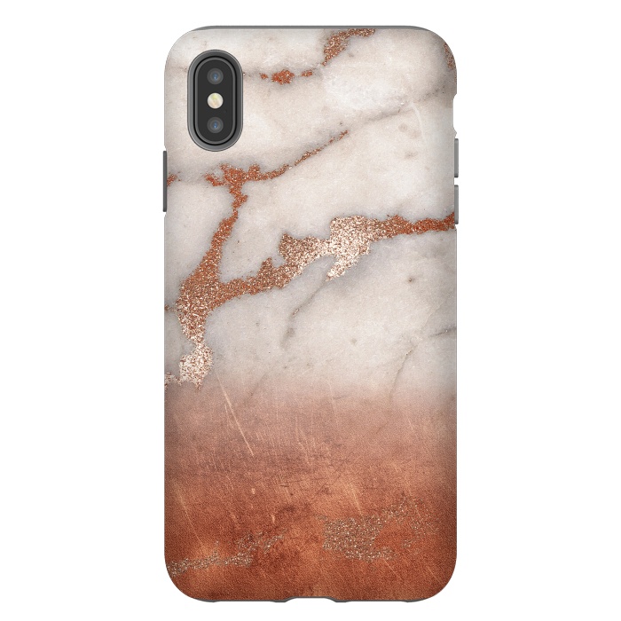 iPhone Xs Max StrongFit Copper Trendy Veined Marble by  Utart