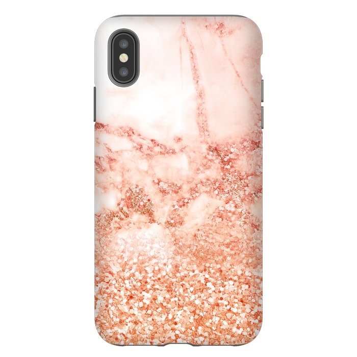 iPhone Xs Max StrongFit Salmon Glitter Marble by  Utart