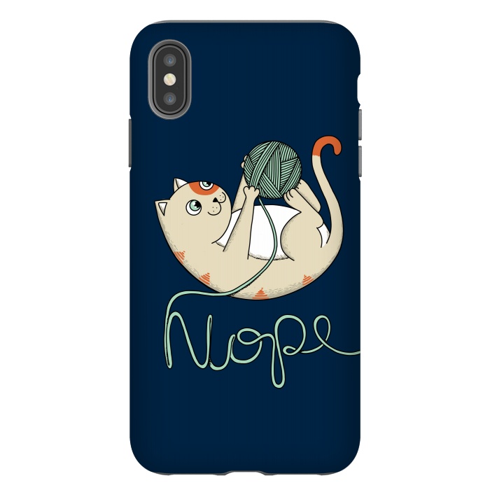 iPhone Xs Max StrongFit Cat Nope Blue by Coffee Man