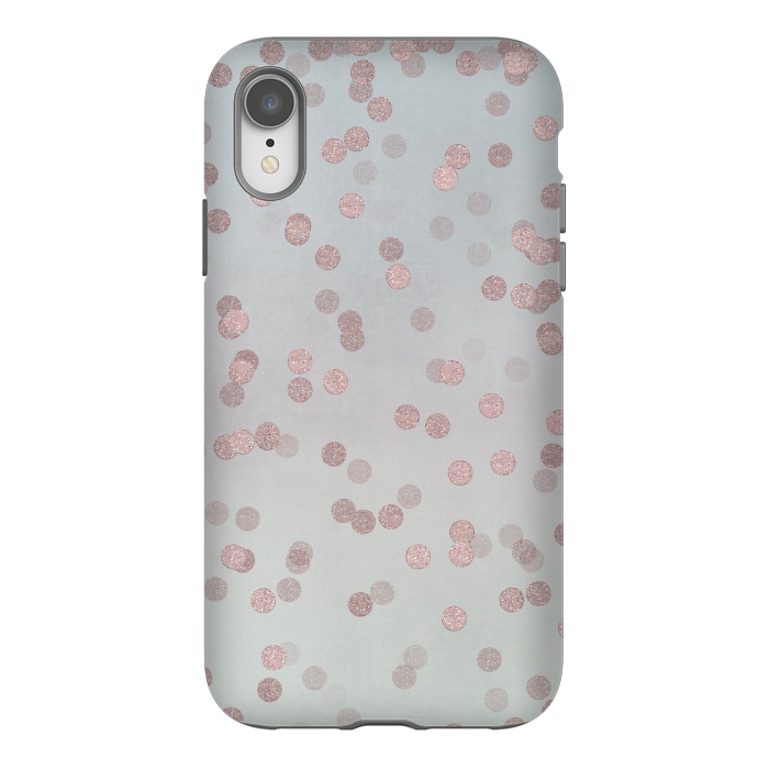 iPhone Xr StrongFit Rose Gold Glitter Dots by Andrea Haase