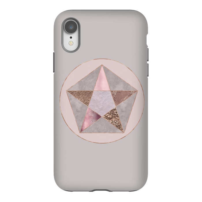 iPhone Xr StrongFit Glamorous Rose Gold Pentagon by Andrea Haase