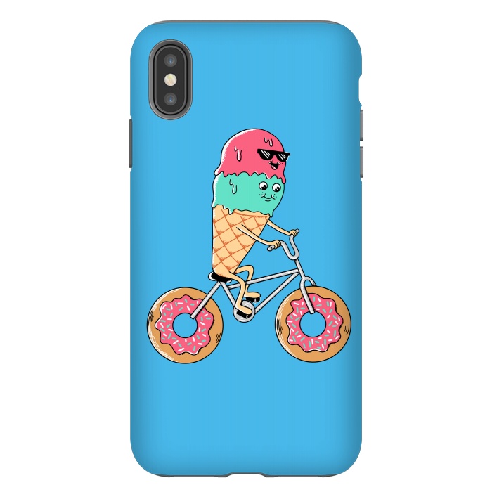 iPhone Xs Max StrongFit Donut Bicycle Blue by Coffee Man