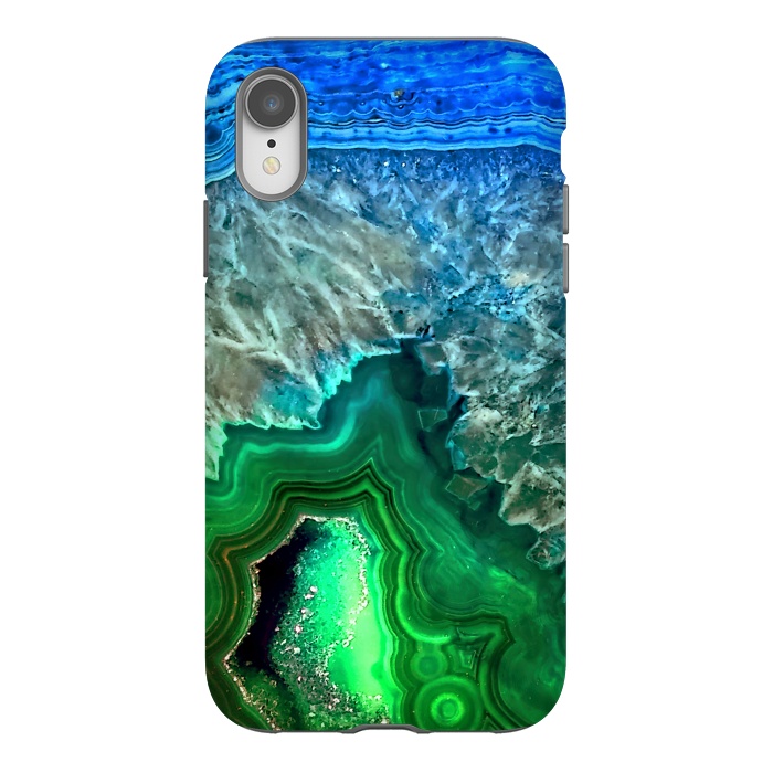 iPhone Xr StrongFit Blue and Green Agate  by  Utart