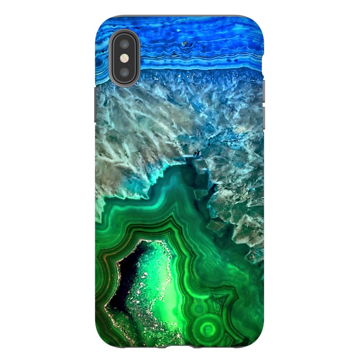 iPhone Xs Max StrongFit Blue and Green Agate  by  Utart