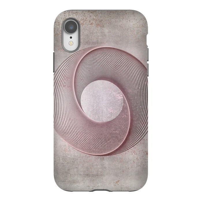 iPhone Xr StrongFit Rose Gold Line Art Circle   by Andrea Haase