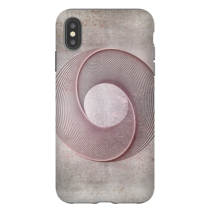 iPhone Xs Max StrongFit Rose Gold Line Art Circle   by Andrea Haase