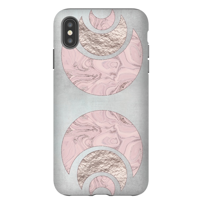 iPhone Xs Max StrongFit Marble Rose Gold Half Moon by Andrea Haase