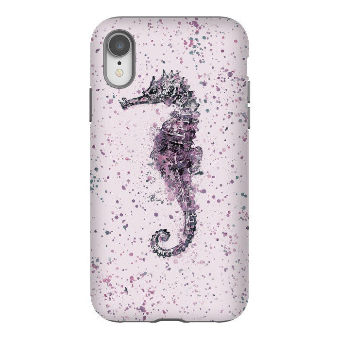 iPhone Xr StrongFit Watercolor Seahorse by Andrea Haase