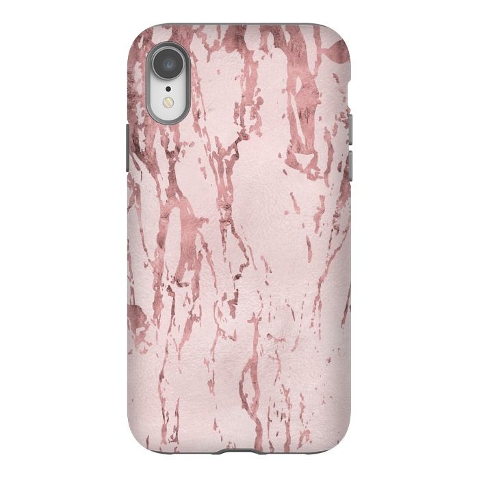 iPhone Xr StrongFit Shiny Rose Gold Marble 2 by Andrea Haase