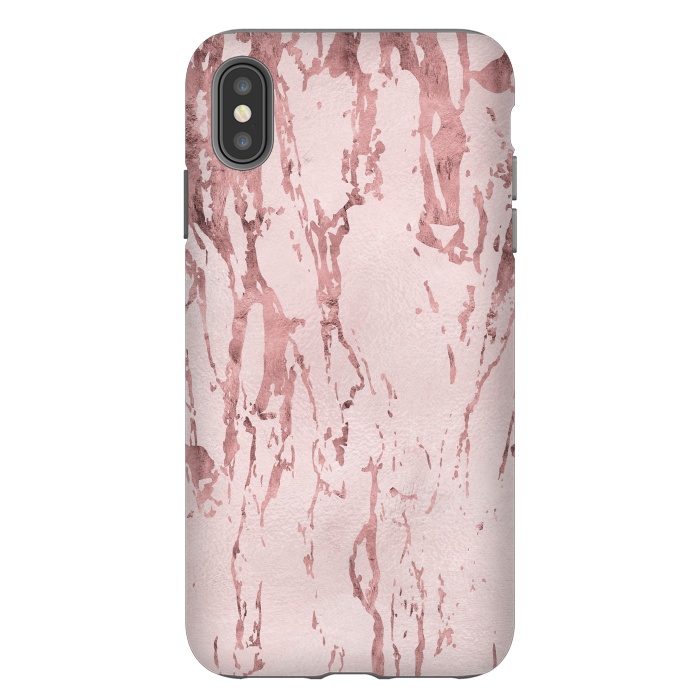 iPhone Xs Max StrongFit Shiny Rose Gold Marble 2 by Andrea Haase