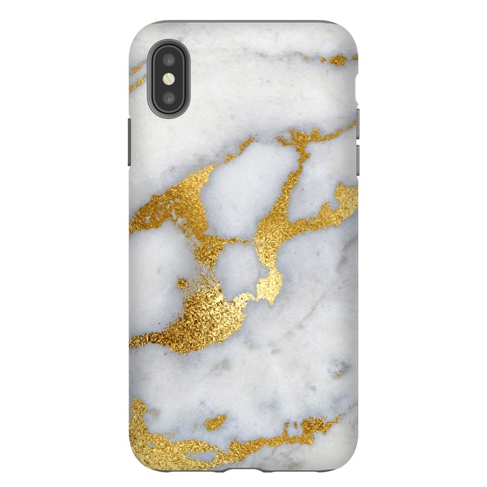 iPhone Xs Max StrongFit Marble with Gold Metal Foil Veins by  Utart
