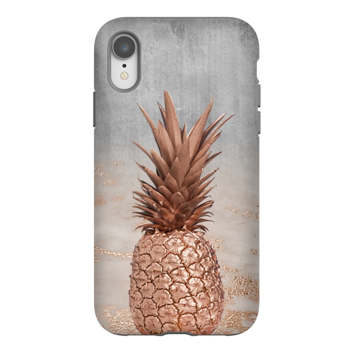 iPhone Xr StrongFit Rose Gold Pineapple and Marble by  Utart