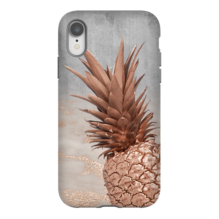 iPhone Xr StrongFit Rose Gold Pineapple on Congrete by  Utart