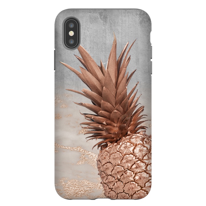 iPhone Xs Max StrongFit Rose Gold Pineapple on Congrete by  Utart