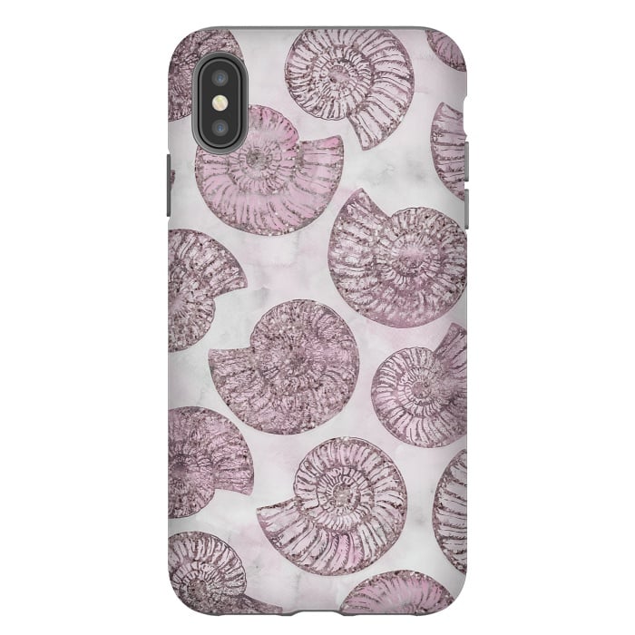 iPhone Xs Max StrongFit Soft Pink Fossils  by Andrea Haase