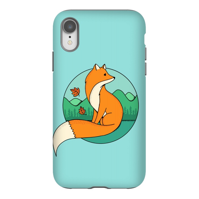 iPhone Xr StrongFit Fox and Landscape by Coffee Man