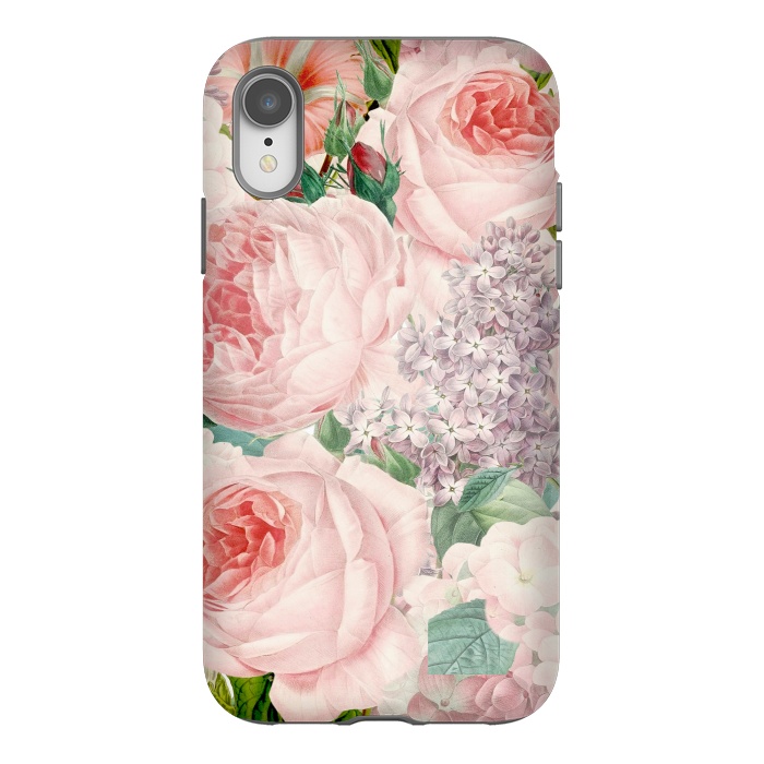 iPhone Xr StrongFit Pink Retro Watercolor Roses by  Utart