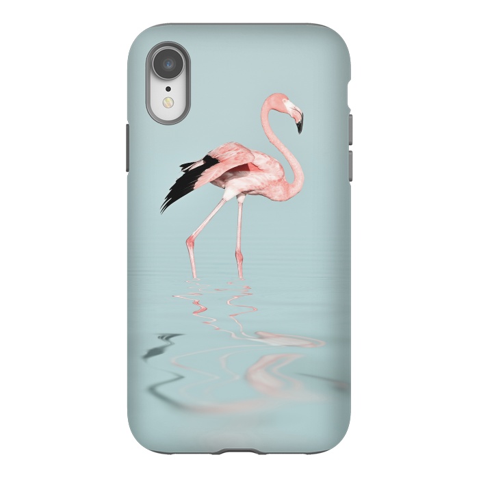 iPhone Xr StrongFit Flamingo On Turquoise Waters by Andrea Haase