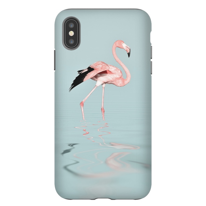 iPhone Xs Max StrongFit Flamingo On Turquoise Waters by Andrea Haase