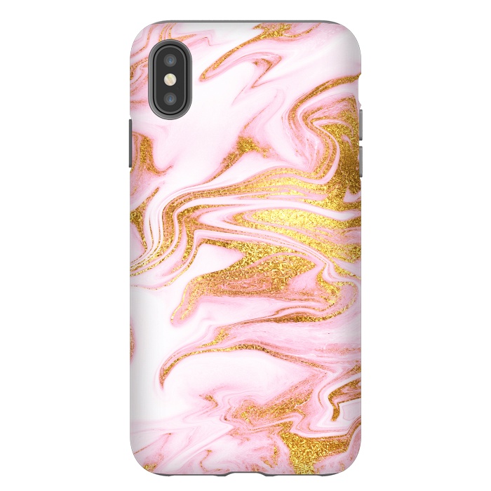 iPhone Xs Max StrongFit Pink and gold Fluid Marble by  Utart