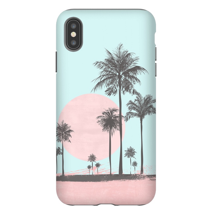 iPhone Xs Max StrongFit Beachfront Palm Tree Sunset by Andrea Haase