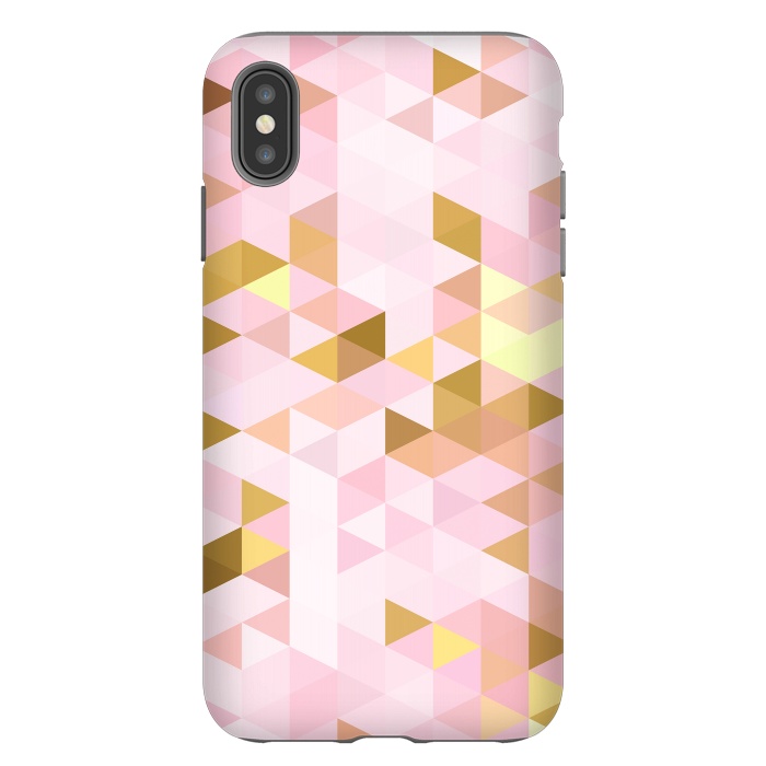 iPhone Xs Max StrongFit Pink and Rose Gold Marble Triangle Pattern by  Utart