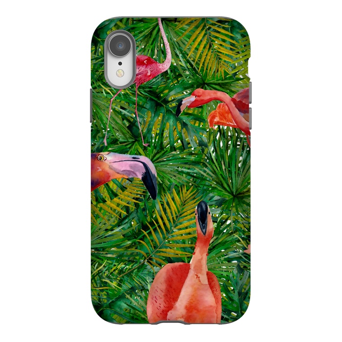 iPhone Xr StrongFit Flamingo Jungle Party by  Utart