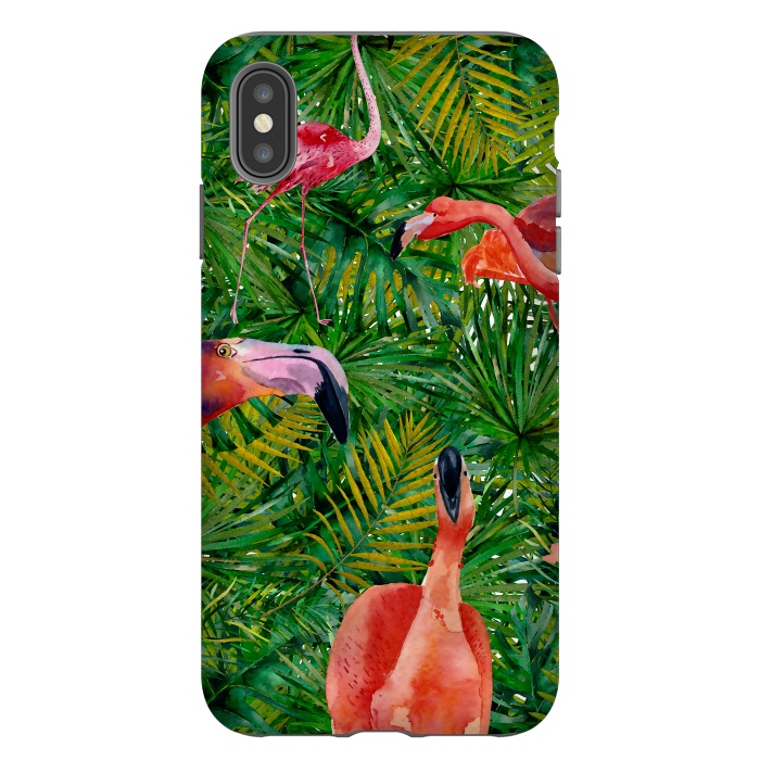 iPhone Xs Max StrongFit Flamingo Jungle Party by  Utart