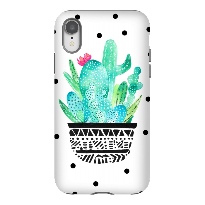 iPhone Xr StrongFit Pot Me A Cacti! Dots by Amaya Brydon