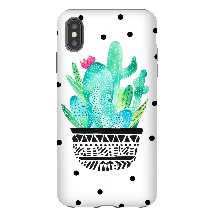 iPhone Xs Max StrongFit Pot Me A Cacti! Dots by Amaya Brydon