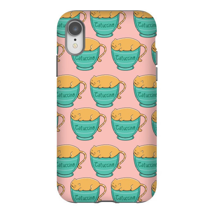 iPhone Xr StrongFit Catuccino Pattern 2 by Coffee Man