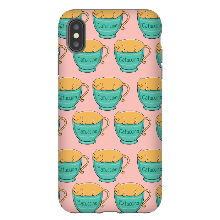 iPhone Xs Max StrongFit Catuccino Pattern 2 by Coffee Man