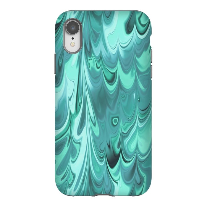 iPhone Xr StrongFit Faux Turquoise Marble 2 by Andrea Haase