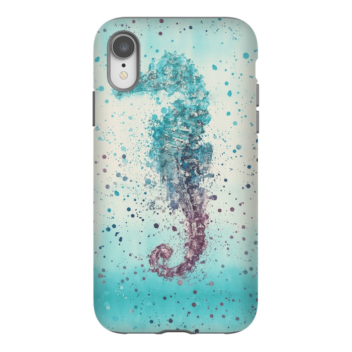 iPhone Xr StrongFit Seahorse Watercolor Art by Andrea Haase