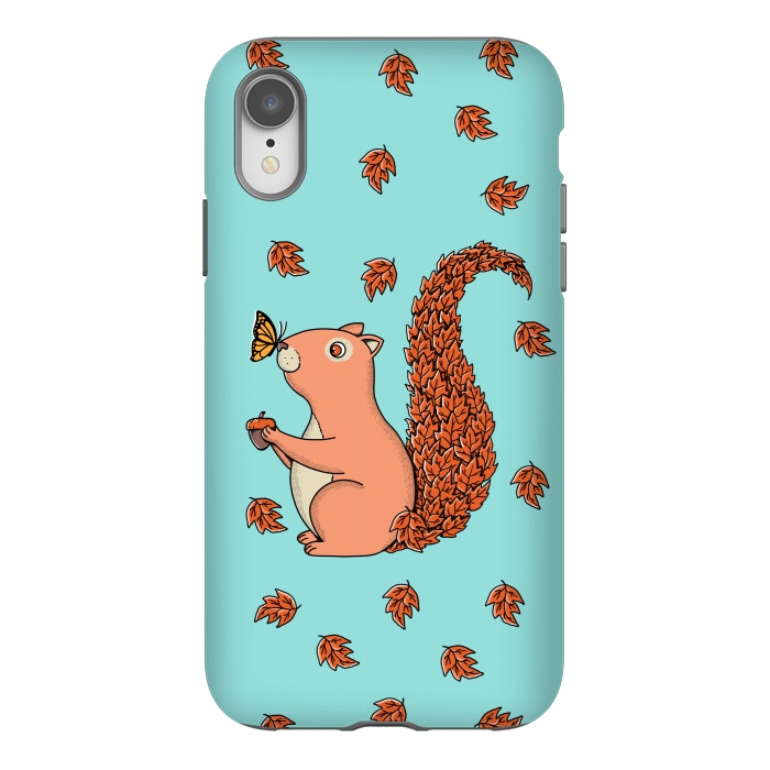 iPhone Xr StrongFit Squirrel and Butterfly by Coffee Man