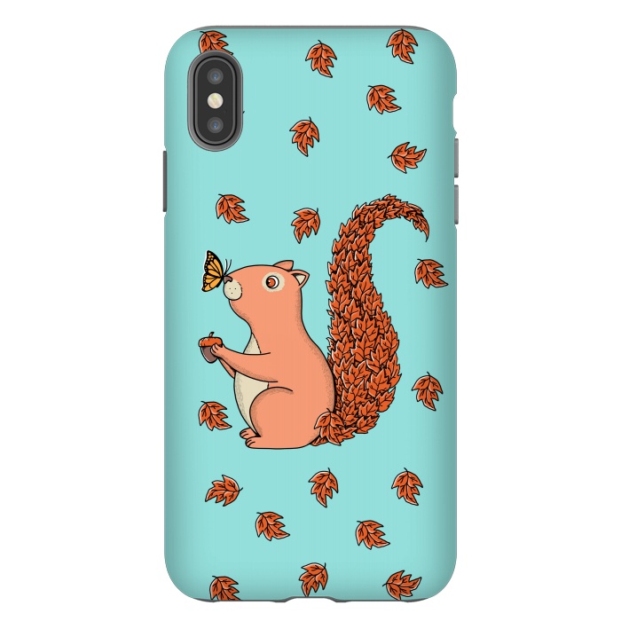 iPhone Xs Max StrongFit Squirrel and Butterfly by Coffee Man
