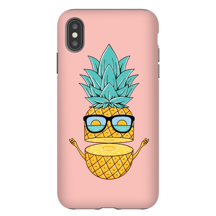 iPhone Xs Max StrongFit Pineapple Sunglasses Pink by Coffee Man