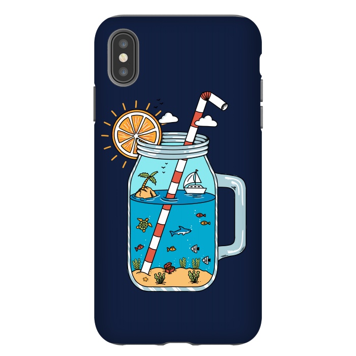 iPhone Xs Max StrongFit Drink Landscape Blue by Coffee Man