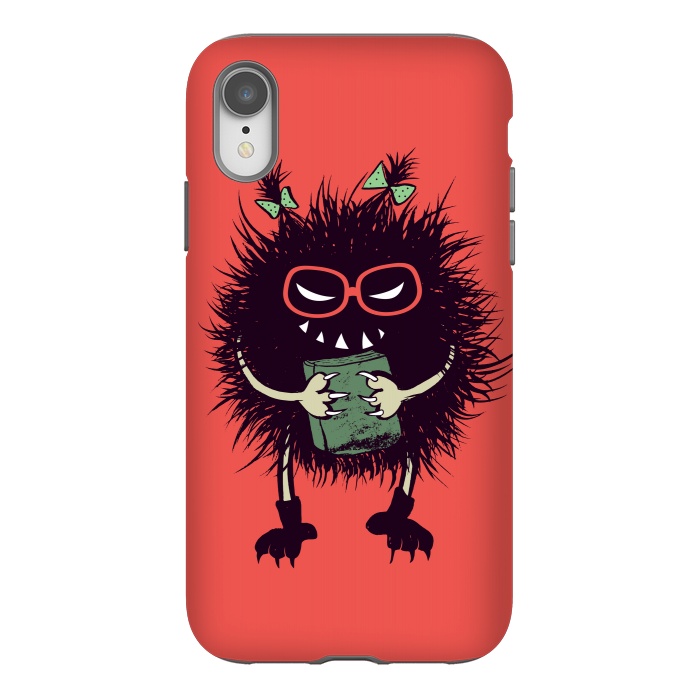 iPhone Xr StrongFit Geek Evil Bug Character Loves Reading by Boriana Giormova