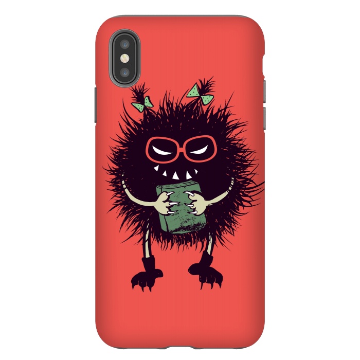 iPhone Xs Max StrongFit Geek Evil Bug Character Loves Reading by Boriana Giormova
