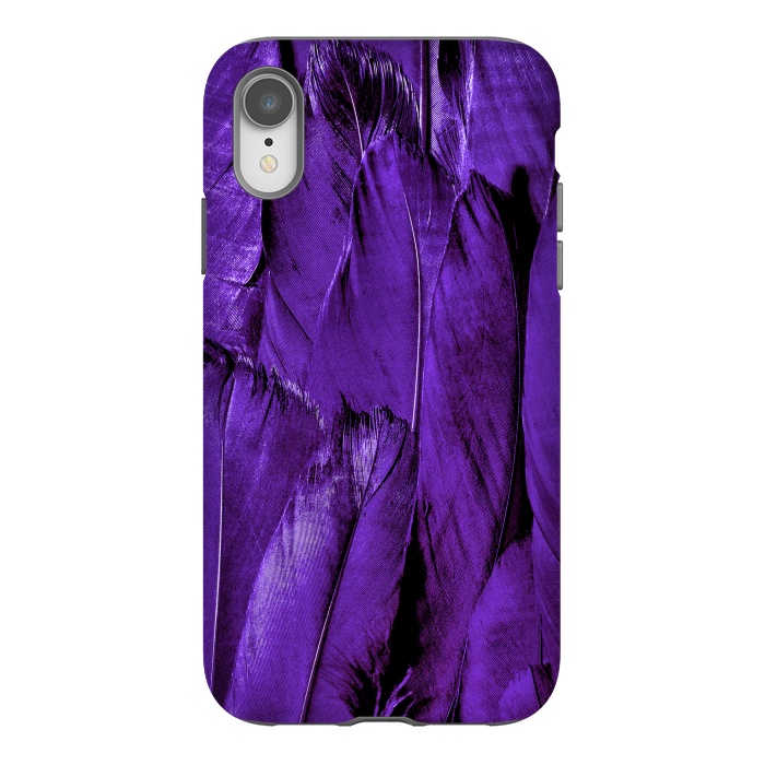 iPhone Xr StrongFit Purple Feathers by Andrea Haase