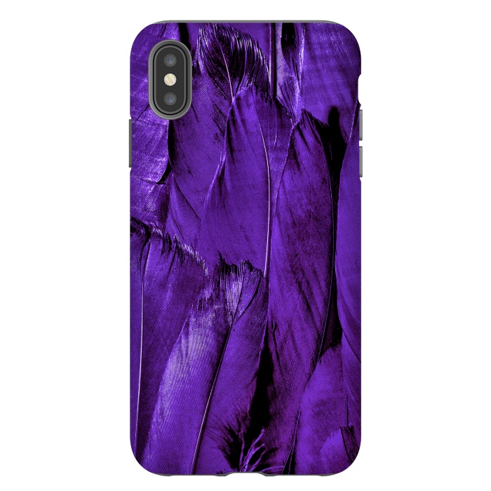 iPhone Xs Max StrongFit Purple Feathers by Andrea Haase