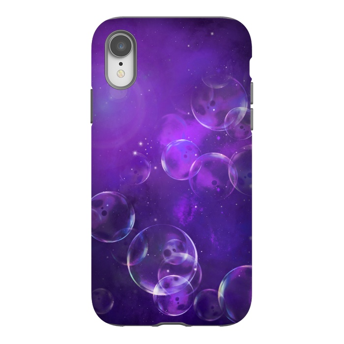 iPhone Xr StrongFit Surreal Purple Bubbles by Andrea Haase